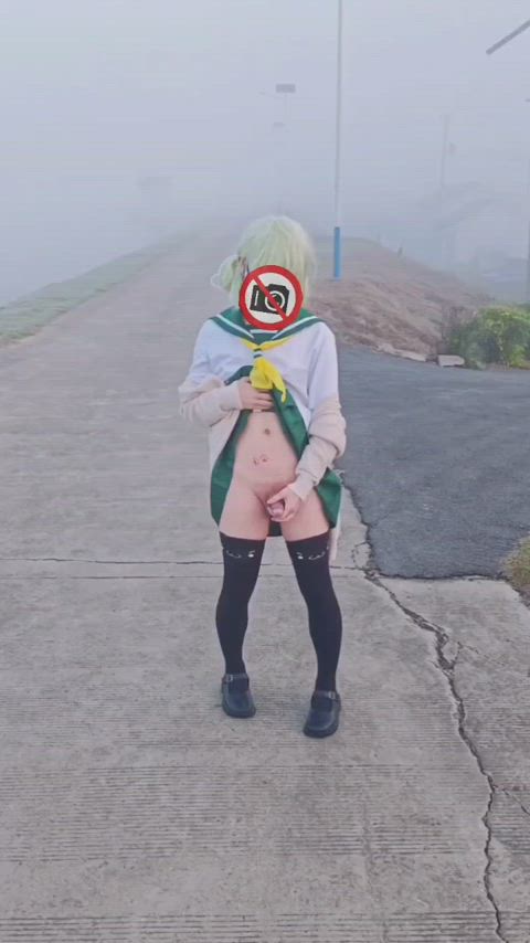 asian asian cock chinese cock cosplay crossdressing femboy outdoor penis trans femboys