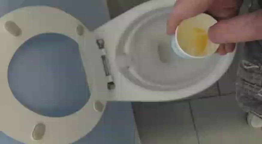 Pissing In a cup and pouring it away GIF by gav8j3collins