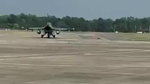F-16 vs bird (ground crew chatter included)