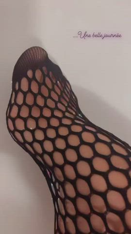 feet fishnet foot fetish thighs thong clip