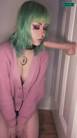 alt blowjob dildo emo goth sucking clip