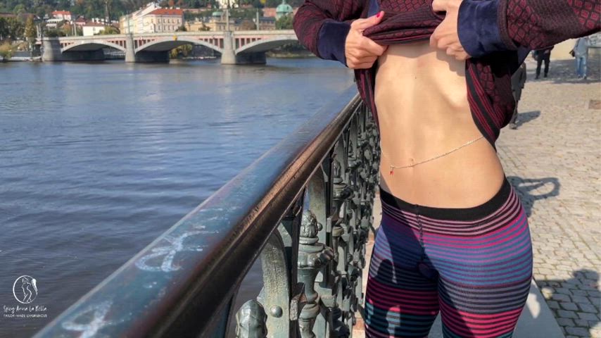 Anna flashing in Prague