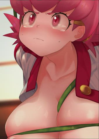 animation anime big nipples bondage hentai huge tits lactating nipple play redhead
