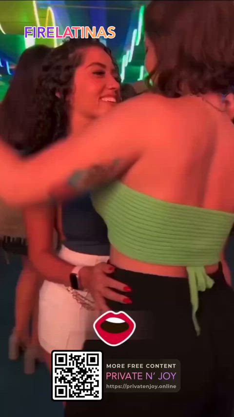 Hot brazilians kissing intense in a party by firelatinas