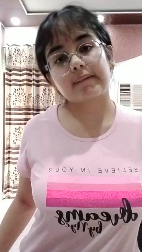 boobs bra desi glasses teasing titty drop clip