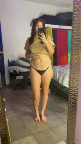 bikini boobs feet hips mirror redhead teasing thick thighs tiny waist clip