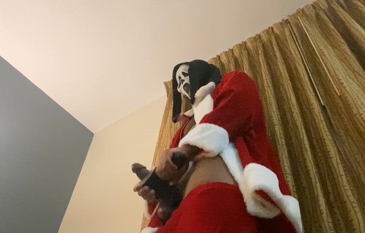 Moaning and cumming in my Santa costume