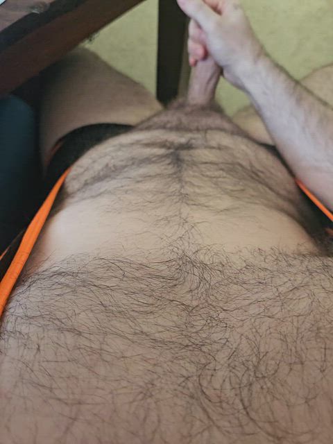 bear cock cut cock hairy chest hairy cock homemade jerk off masturbating solo clip