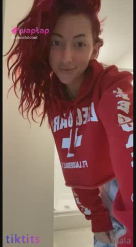 ass boobs redhead stripping striptease tiktok twerking clip