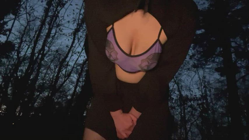 ripping my tights in a forest at night :3