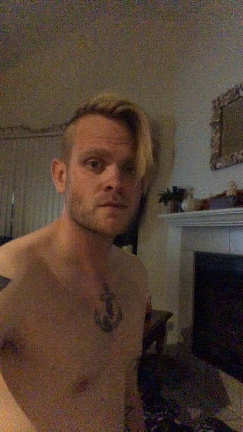 blonde cock cut cock daddy exhibitionist jerk off male masturbation skinny tall tattooed