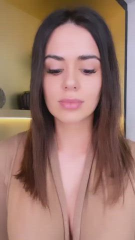 Brazilian Brown Eyes Brunette Dani Facial Goddess Hair Labia Tease TikTok clip