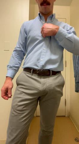 Unbuttoning my shirt and letting my belt loose….