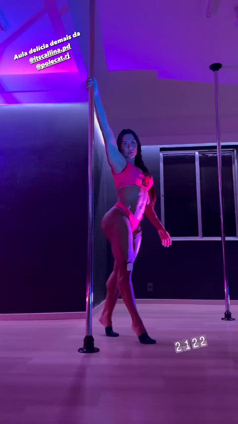 big ass big tits brazilian celebrity fitness muscular girl pole dance clip