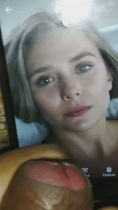 Elizabeth Olsen cumshot slowmo