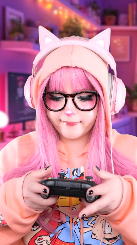 anime catgirl cosplay egirl gamer girl geek glasses nerd uwu-girl r/catgirls curvy-chicks