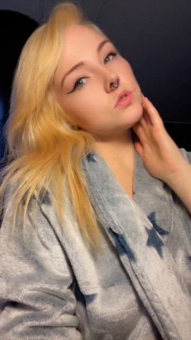 blonde cute onlyfans robe solo teasing tits white girl clip