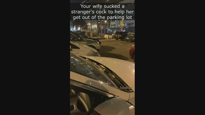blowjob caption car cheating cuckold flashing freeuse hotwife public clip