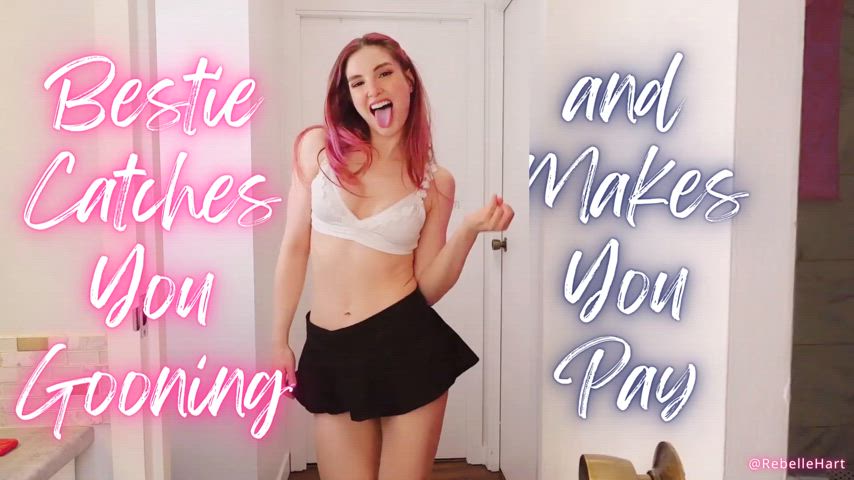 Your hot pink-haired bestie catches you gooning and...