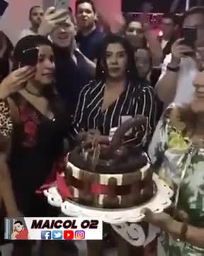 No Shame: Latina Milf Gives Neck To A D*ck Shaped Birthday Cake!
