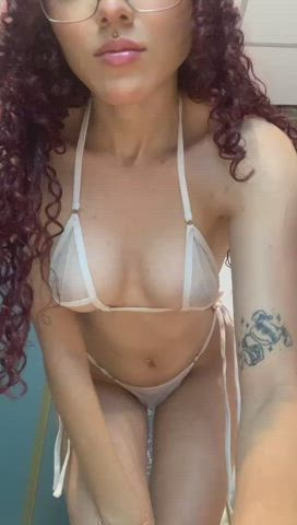 ass cute latina lingerie natural tits petite redhead clip