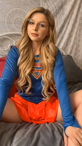 blonde boobs celebrity cosplay fake melissa benoist shaking shaved pussy superheroine