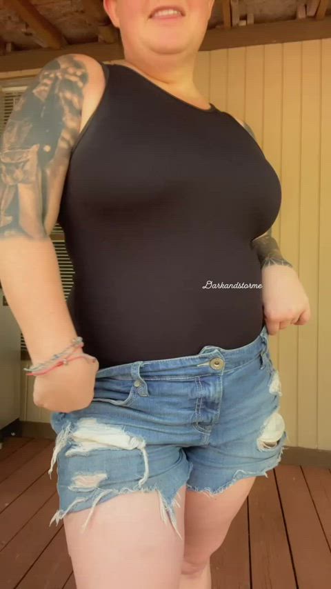 ass bbw big ass bodysuit booty chubby curvy jean shorts thick clip