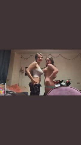 Lesbian Teens Almost Caught