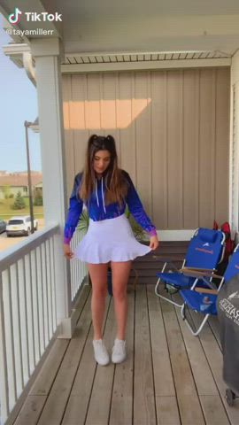 brunette dancing tiktok clip