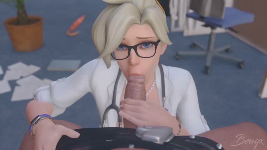 Mercy sloppy blowjob