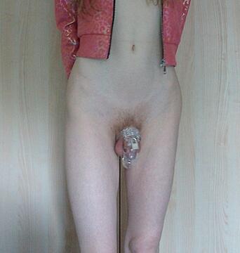 Pale sissy in chastity - Do you like skinny bitches ? ;)