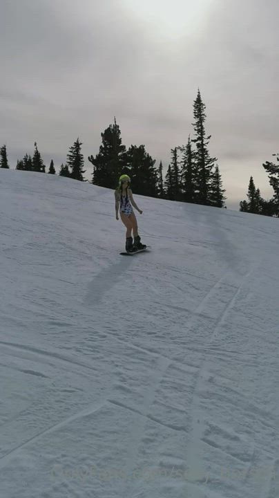 Just a girl snowboarding