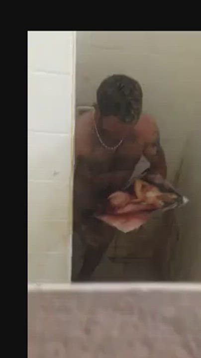 Cum Hairy Jerk Off Male Masturbation Public Shower Spy clip