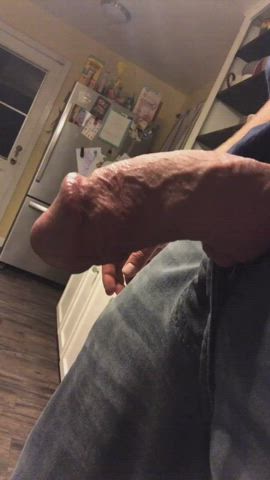 Watch my hubby’s fat monster cock🍆go soft to hard in slow motion 🥺💦
