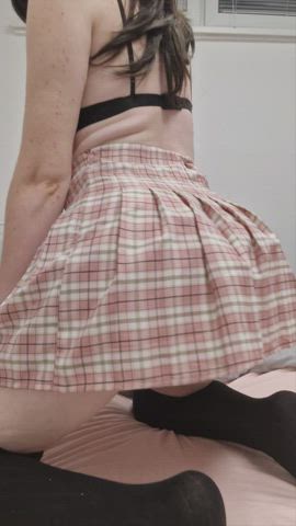 lifting my skirt for you, so you can see my full beauty &lt;3