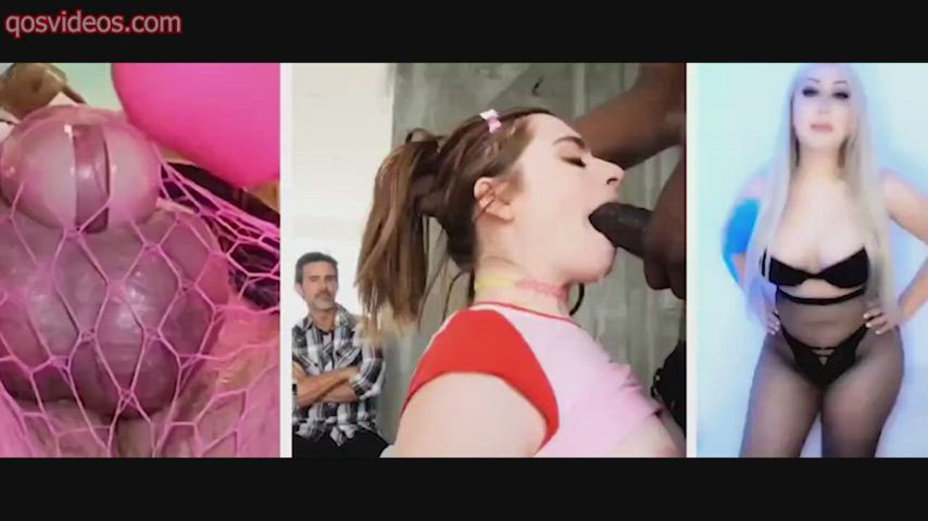 BBC Bull Cuckold Deepthroat Interracial PMV Split Screen Porn Porn GIF by qosvideos
