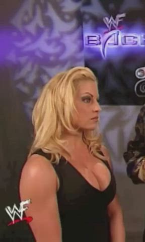 Trish Stratus, pushed up to the limits, like always for her