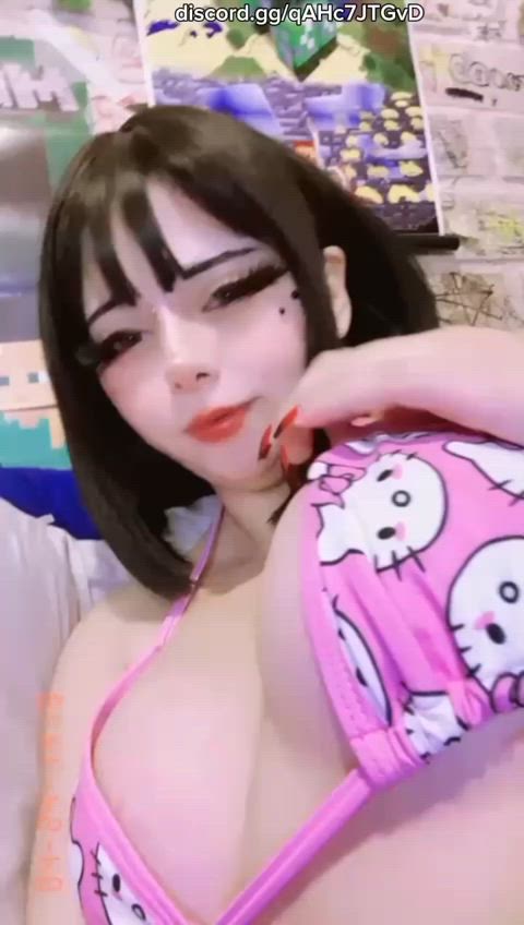 big tits boobs egirl lick licking pierced piercing solo tease tits just-boobs clip