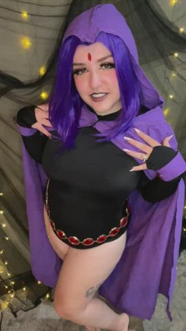 ahegao cosplay emo goth raven tongue fetish clip