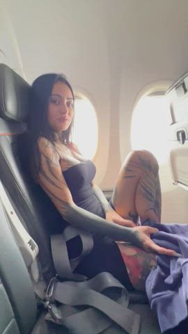 I think you'd like to watch my new solo video in the airplane 🙊💦 (link in comments)