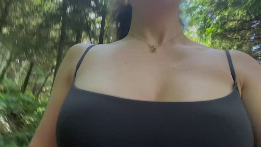 Bodysuit Boobs Bouncing Bouncing Tits Cleavage Outdoor Public Spandex Tits clip