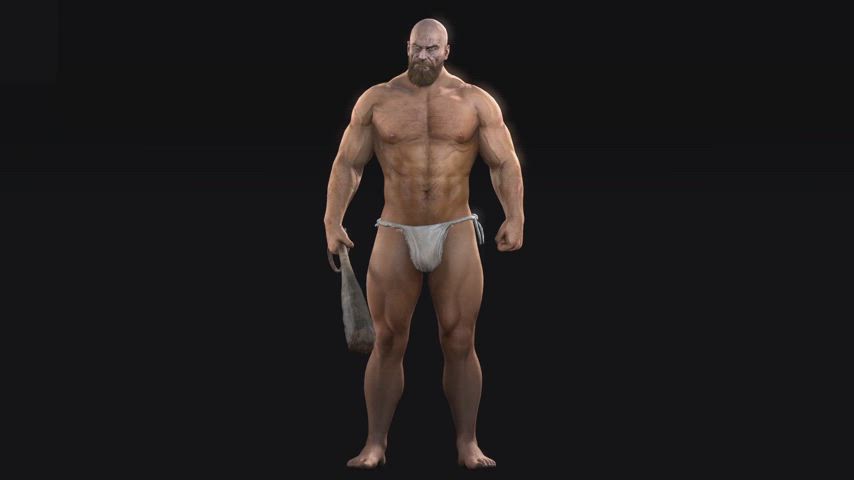 3d animation beard bulge fantasy model muscles rule34 sfm clip