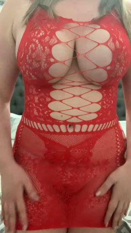I feel so sexy in red lingerie