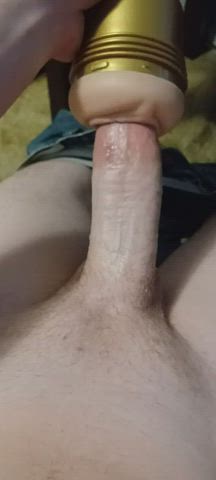 Stroking my monster cock
