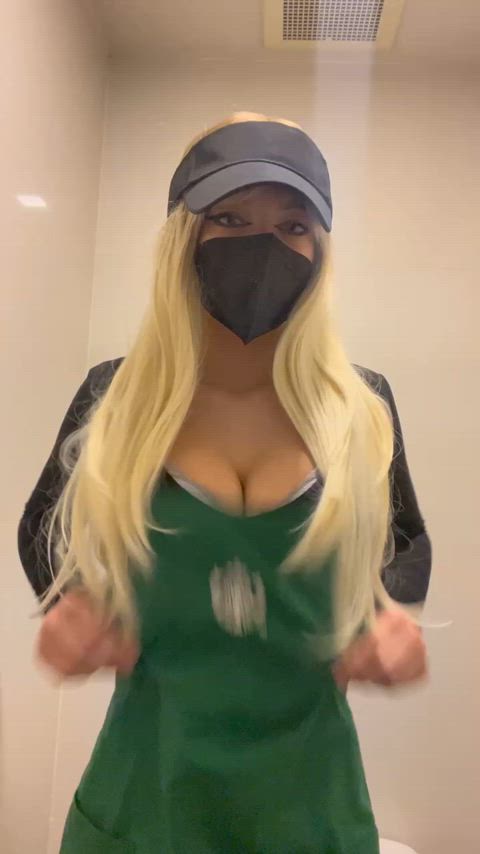 big tits coworker huge tits public work worker clip