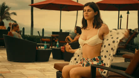 Alexandra Daddario Ass Big Tits Bikini Pool clip