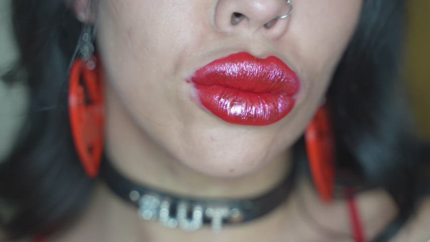 bimbofication fake lips lipstick lipstick fetish clip