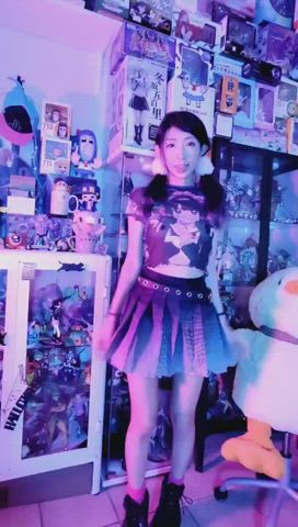 asian cute egirl extra small geek japanese kawaii girl skirt tiny clip