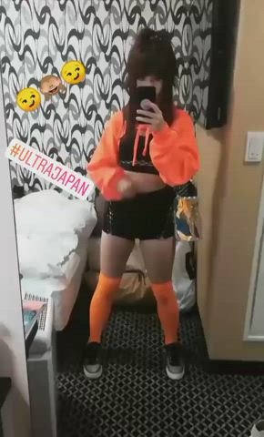 belly button kawaii girl selfie clip