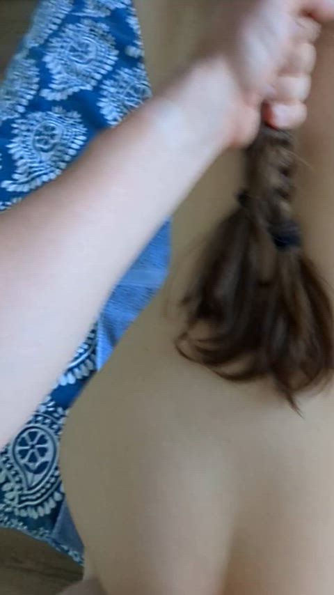 I cum SO hard on his cock when he yanks my braids and rails me from behind.. 🤤